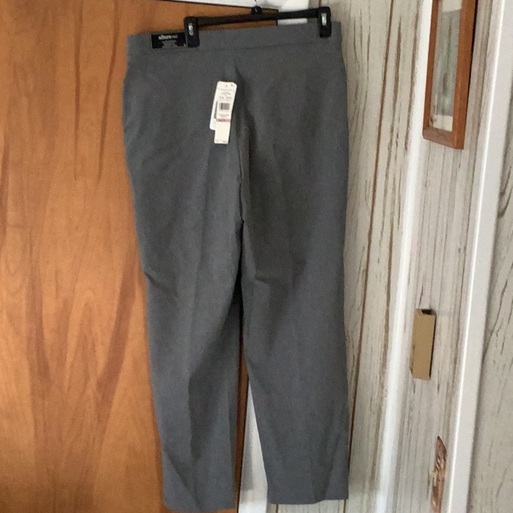 Alfred Dunner Gray Trousers with Flat Front Design